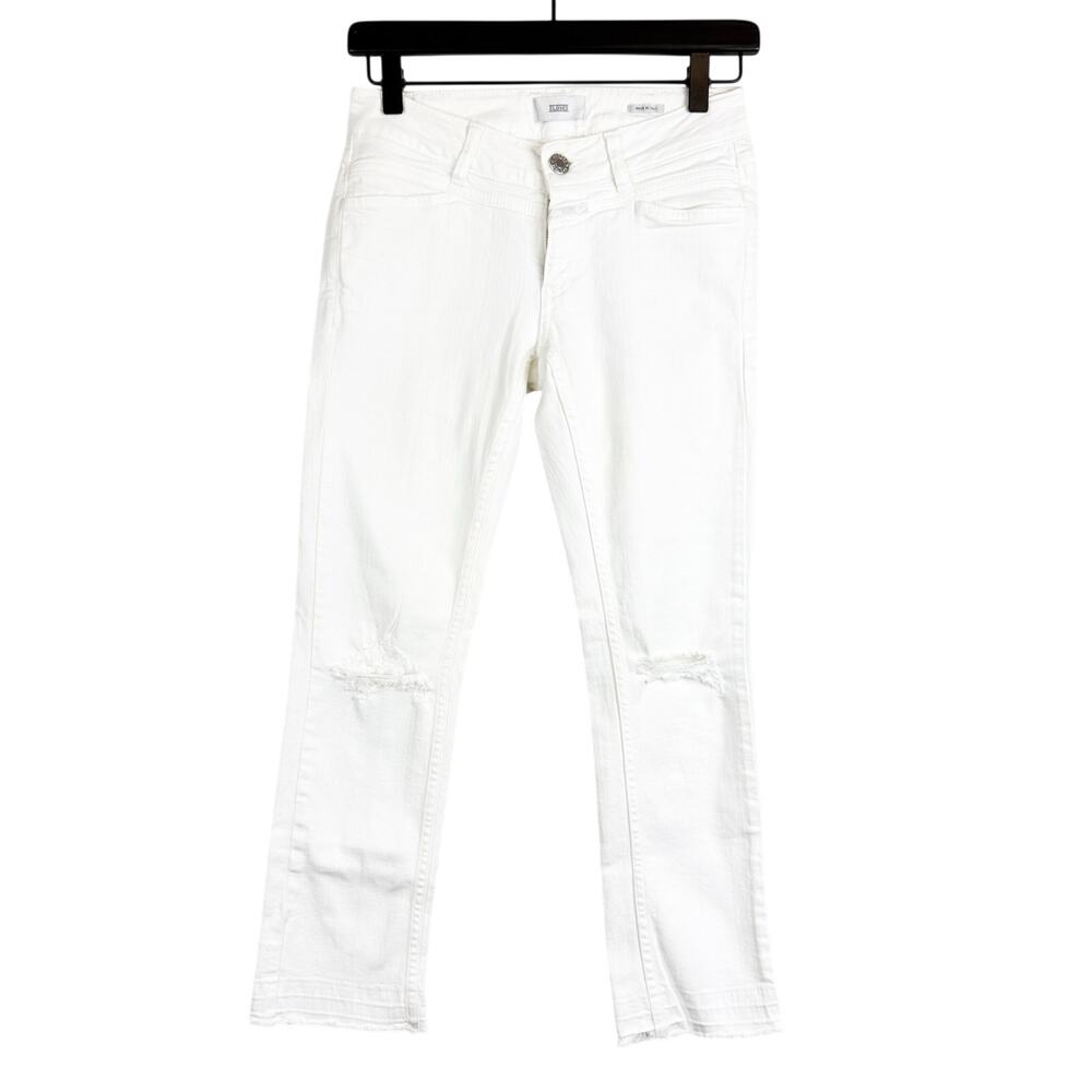 Closed Low Rise Raw Hem Slim Jeans Starlet White - 25